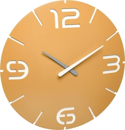 Picture of TFA TFA-Dostmann Designer radio-controlled wall clock CONTOUR, Wall, Round, White, Yellow, Plastic, AA, 1.5 V