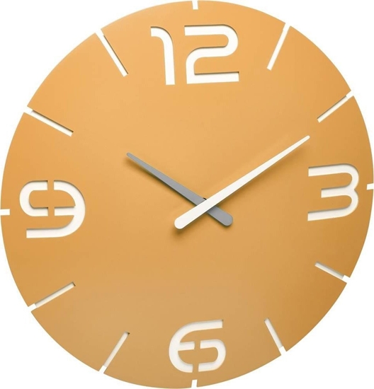 Picture of TFA TFA-Dostmann Designer radio-controlled wall clock CONTOUR, Wall, Round, White, Yellow, Plastic, AA, 1.5 V