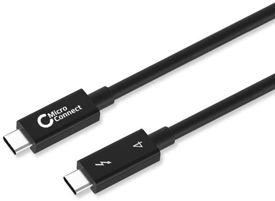Изображение Kabel USB MicroConnect Thunderbolt - USB-C 0.5 m Czarny (TB4005)