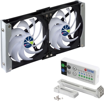 Изображение Titan Titan TTC-SC20(B)+ Dual Fridge Fan 120x25mm IP55, Timer Mode, with Integrated Rectifier