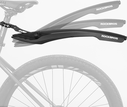 Picture of Tylny botnik rowerowy z czerwon lampk LED - czarny