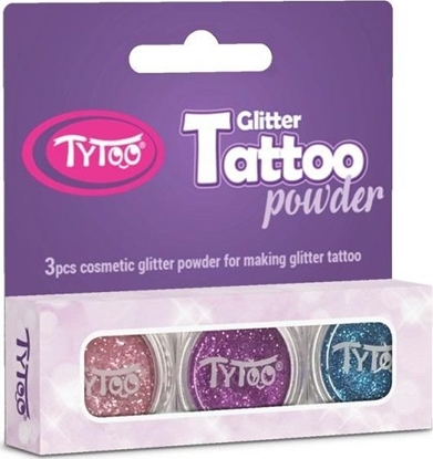 Attēls no TyToo TYTOO TATUAE ZESTAW BROKATÓW - 3 KOLORY - RÓOWY, FIOLETOWY I NIEBIESKI