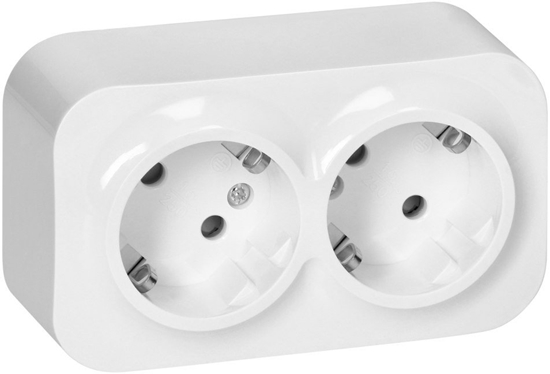 Picture of ToDo Gniazdo podwójne 2x2P+Z, 16A/230VAC, IP20,Schuko,Biae 10 sztuk
