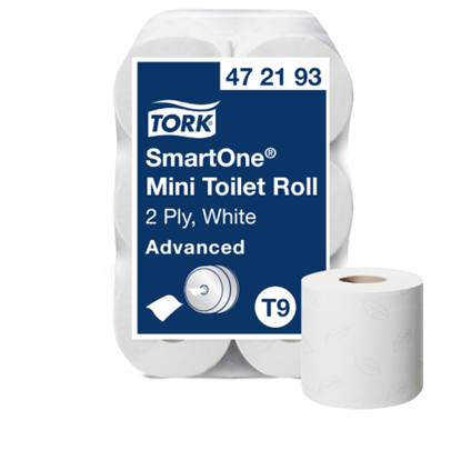 Picture of Toilet paper Tork SmartOne Mini T9, 2 layers, 13.4 cm x 111 m, white, 12 pcs