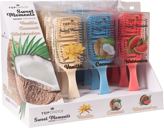 Picture of TOP CHOICE Szczotki zapachowe do czesania SWEET MOMENTS (43796) - zestaw 12 sztuk