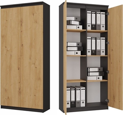 Attēls no Topeshop Rega zamykany, biurowy, 80x35x180 cm, antracyt, db artisan