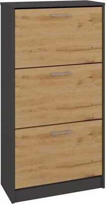 Изображение Topeshop Szafka na obuwie, Paula, 60x28x116 cm, antracyt, db artisan, mat