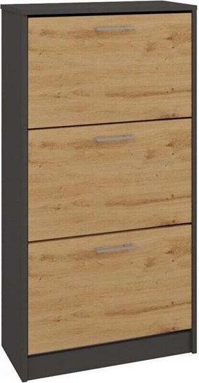 Picture of Topeshop Szafka na obuwie, Paula, 60x28x116 cm, antracyt, db artisan, mat
