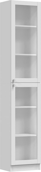 Picture of Topeshop Wska witryna, rega przeszklony, Pafos, 40x31x200 cm, biay, mat