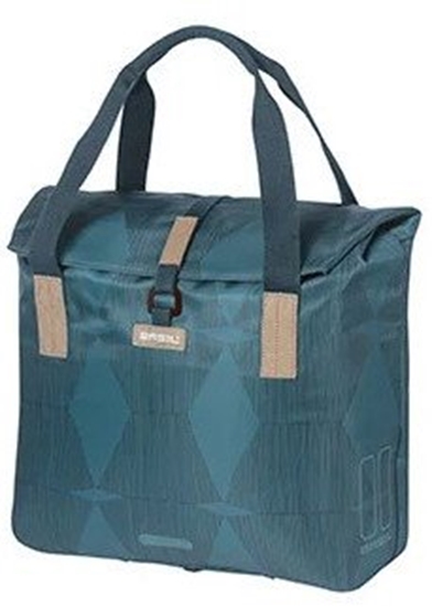 Picture of Torba na baganik BASIL ELEGANCE BICYCLE SHOPPER 20-26L Hook On System, wodoodporna estate blue (NEW)