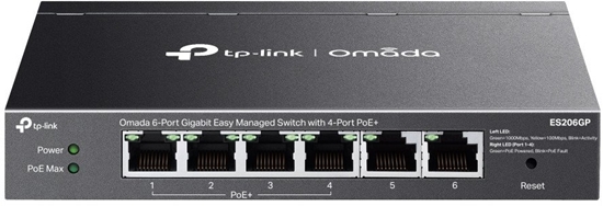 Picture of Przełącznik Omada 6-Port ES206GP  Easy Managed Switch with 4-Port PoE+    PORT: 4× Gigabit PoE+ Ports, 2x Gigabit Non-PoE Ports    