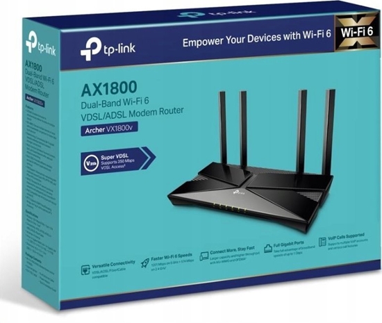 Picture of TP-Link TP-Link Archer VX1800v EasyMesh WiFi6 VDSL/ADSL router (AX1800,2,4GHz/5GHz,3xGbELAN,1xGbELAN/WAN,2xRJ11,4G LTE,1xUSB2.0)