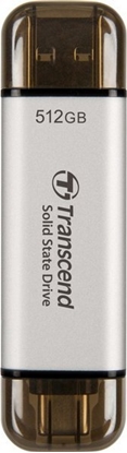 Picture of External SSD|TRANSCEND|ESD310|512GB|USB-C|USB|3D NAND|Write speed 900 MBytes/sec|Read speed 1050 MBytes/sec|TS512GESD310S