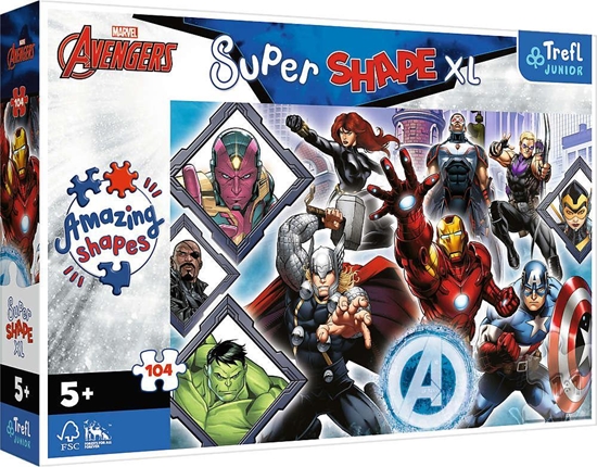 Picture of Trefl Puzzle 104 elementy Super Shapes XL Ulubieni Avengersi