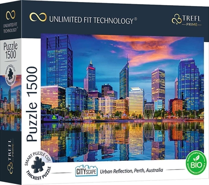 Attēls no Trefl Puzzle 1500 miejskie odbicie Perth, Australia Unlimited Fit Technology