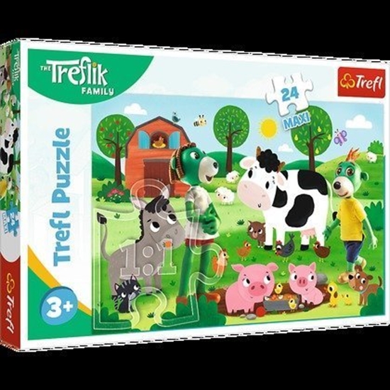 Изображение Trefl Puzzle 24 maxi Rodzina Treflików na wsi 14361
