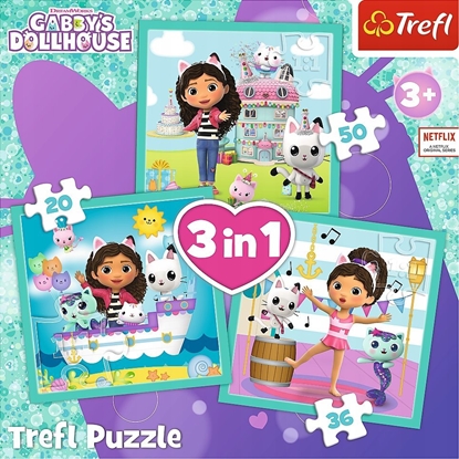 Изображение Trefl Puzzle 3w1 Aktywnoci Gabby - cznie 106 elementów (34871)