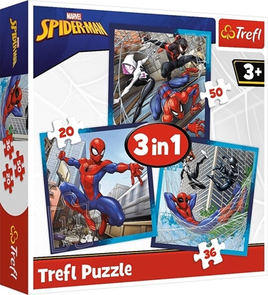 Изображение Trefl Puzzle 3w1 SpiderMan Pajczy przyjaciele