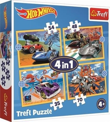 Изображение Trefl Puzzle 4w1 Pojazdy Hot Wheels TREFL