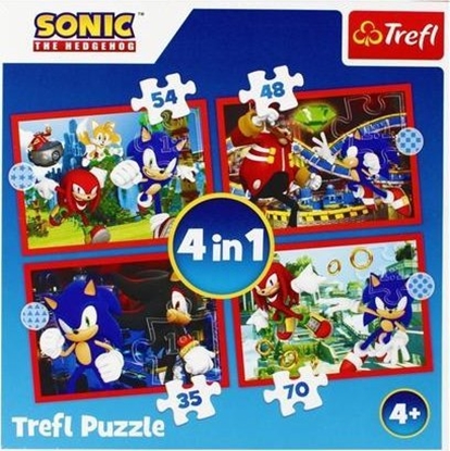 Изображение Trefl Puzzle 4w1 Przygody Sonica TREFL