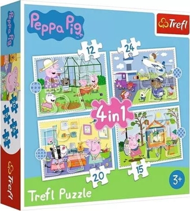 Изображение Trefl Puzzle 4w1 Wspomnienie wakacji winka Peppa
