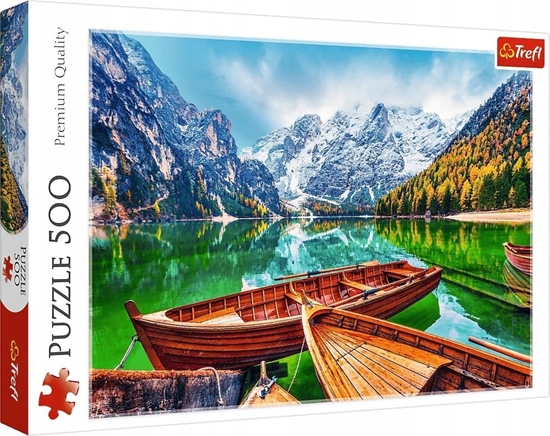 Изображение Trefl Puzzle 500 elementów Jezioro Braies Wochy