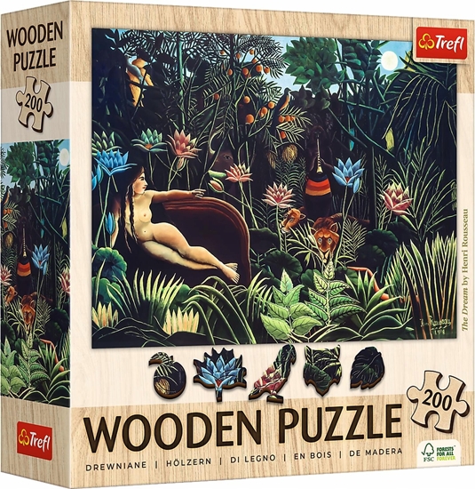 Изображение Trefl Puzzle drewniane 200 elementów Sen Henri Rosseau