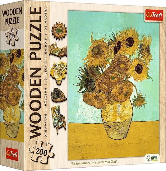 Picture of Trefl Puzzle drewniane 200 elementów Soneczniki Vincent van Gogh