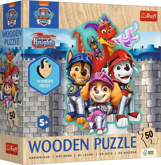 Изображение Trefl Puzzle drewniane Przygody z Psim Patrolem 50 elementów (20277)