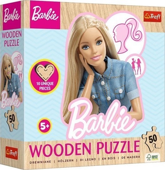 Изображение Trefl Puzzle drewniane Ulubiona modna Barbie 50 elementów (20282)