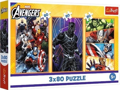 Изображение Trefl Puzzle Marvel Dni pene akcji 3x80 elementów