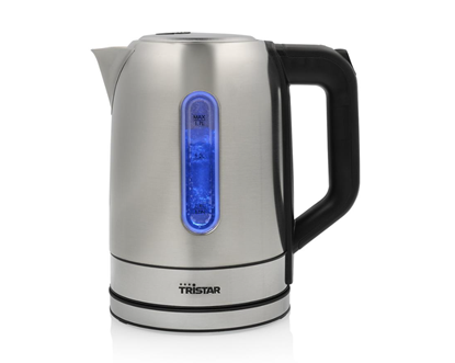 Изображение Tristar Kettle | WK-1344 | Electric | 2200 W | 1.7 L | Stainless steel | 360° rotational base | Silver