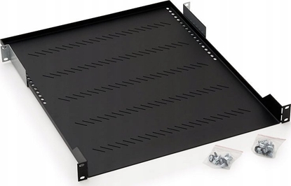 Picture of TRITON Triton 19" Fachboden für Wandgehäuse und Netzwerkschränke, Frontmontage 1 HE, Tiefe 350 mm, 40 kg, schwarz RAL 9005 - RAB-UP-350-A1