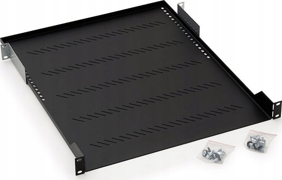 Изображение TRITON Triton 19" Fachboden für Wandgehäuse und Netzwerkschränke, Frontmontage 1 HE, Tiefe 350 mm, 40 kg, schwarz RAL 9005 - RAB-UP-350-A1