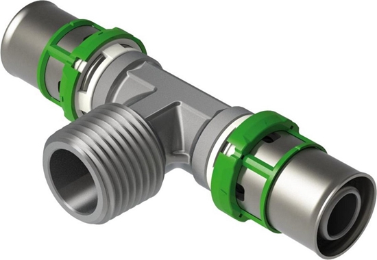 Picture of Trójnik GZ zaprasowywany MultiSkin mosidz/cynowany 26x3/4x26