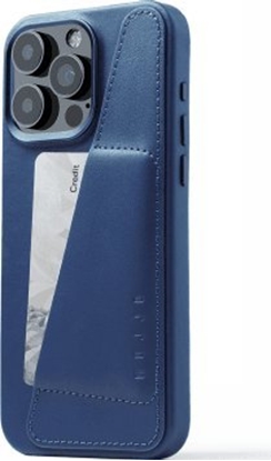 Picture of Troubadour Goods Limited Mujjo Full Leather Wallet Case - etui skórzane do iPhone 15 Pro Max kompatybilne z MagSafe (monaco blue)