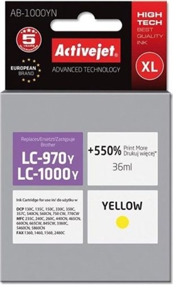 Изображение Tusz Activejet zamiennik do Brother LC1000Y/AB-1000YN nr 970Y