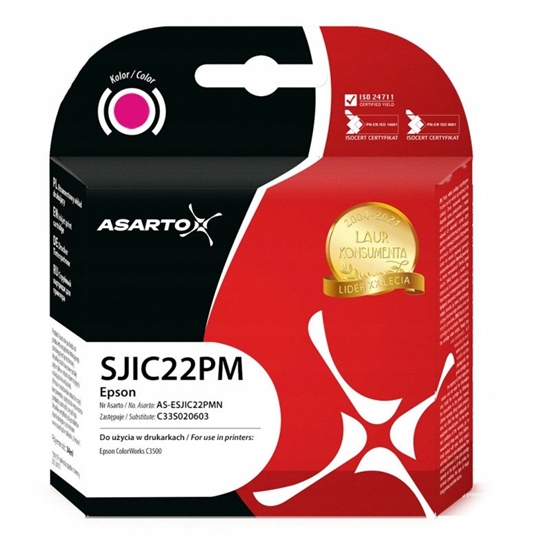 Picture of Tusz Asarto do Epson SJIC22PM | C33S020603 | 34ml | magenta