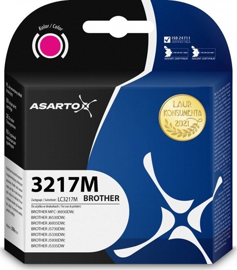 Picture of Tusz Asarto Tusz Asarto do Brother 3217MN | LC3217M | 550 str. | magenta