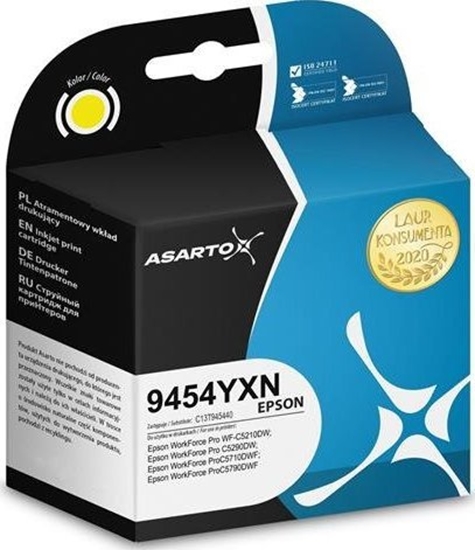 Picture of Tusz Asarto Tusz Asarto do Epson 9454YXN | C13T945440 | 66ml | yellow
