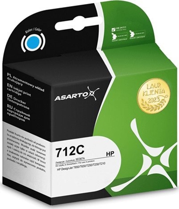 Изображение Tusz Asarto Tusz Asarto do HP 712C | 3ED67A  | 29 ml | cyan