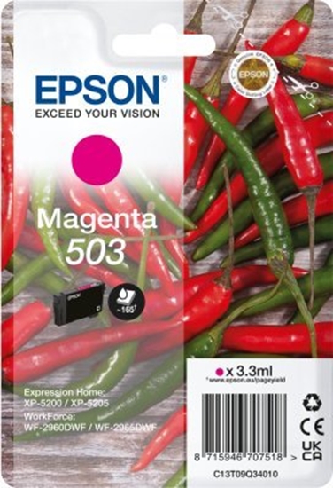 Picture of Tusz Epson Epson 503 - 3.3 ml - Magenta - original - Blister mit RF- / akustischem Alarmsignal - Tintenpatrone - fur Expression Home XP-5200, XP-5205, WorkForce WF-2960DWF, WF-2965DWF