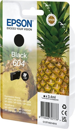 Attēls no Tusz Epson Epson 604 - 3.4 ml - Schwarz - original - Blister mit RF- / akustischem Alarmsignal - Tintenpatrone - fur Expression Home XP-2200, 2205, 3200, 3205, 4200, 4205, WorkForce WF-2910, 2930, 2935, 2950