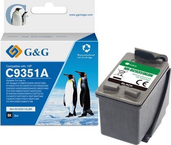 Picture of Tusz G&G kompatybilny z C9351A, HP 21, NH-R9351BK, black, 16ml