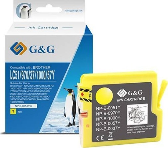 Picture of Tusz G&G kompatybilny z LC-1000Y, LC-970Y, NP-B-0051Y/1000Y/970Y, yellow, 400s