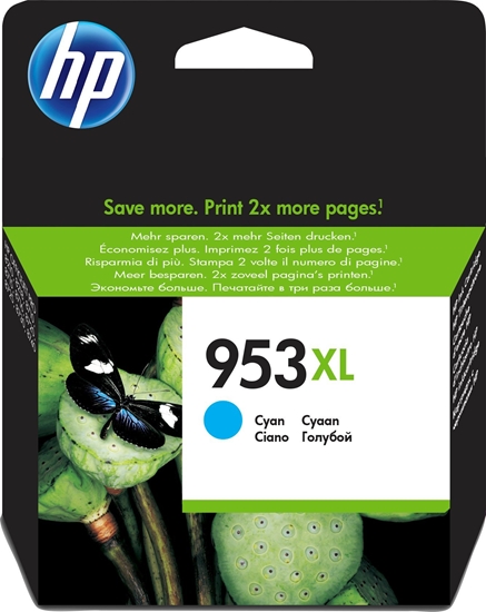 Picture of Tusz HP HP 953XL - 20 ml - Height productivity - Cyan - Original - Ink cartridge - for Officejet Pro 7720, 7730, 7740, 8218, 8710, 8715, 8720, 8725, 8730, 8740, 8745