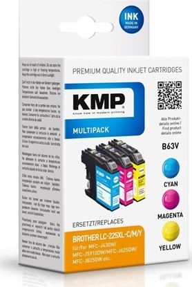 Picture of Tusz KMP KMP TRIPLE PACK B63V - 3er-Pack - 11.8 ml - Farbe (Cyan, Magenta, Gelb) - kompatibel - Tintenpatrone - fur Brother DCP-J4120, MFC-J4420, J4620, J5320, J5620, J5625, J5720, Business Smart MFC-J4420