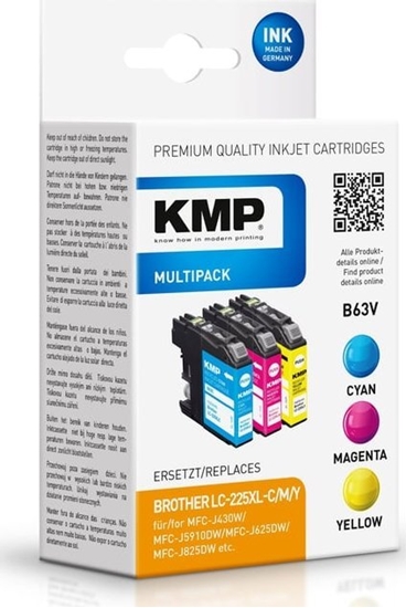 Picture of Tusz KMP KMP TRIPLE PACK B63V - 3er-Pack - 11.8 ml - Farbe (Cyan, Magenta, Gelb) - kompatibel - Tintenpatrone - fur Brother DCP-J4120, MFC-J4420, J4620, J5320, J5620, J5625, J5720, Business Smart MFC-J4420