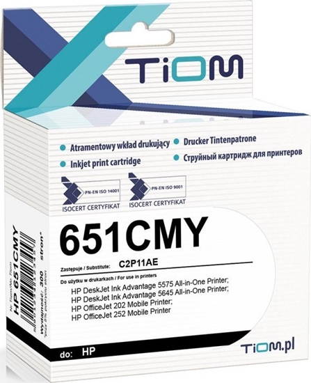 Picture of Tusz Tiom Tusz Tiom do HP 651CMY | C2P11AE | 20ml | color