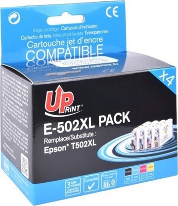 Attēls no Tusz UPrint UPrint kompatybilny ink / tusz z C13T02W64010, 502XL, T02W640, CMYK, 1x550 + 3x470s, 1x13.2+3x10.2ml, E-502XL-PACK, dla Epson XP-5